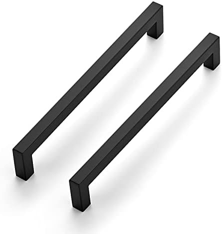 Ravinte 10 Pack 8 Inch Kitchen Square Cabinet Handles Matte Black Cabinet Pulls Black Drawer Pull... | Amazon (US)