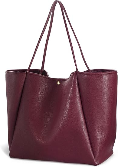 HOXIS Oversize Pu Leather Tote Women Weekender Bag Shopper Handbag Travel Purse | Amazon (US)