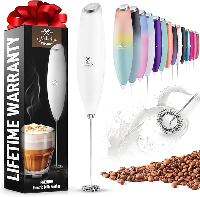 Zulay Powerful Milk Frother for Coffee with Upgraded Titanium Motor - Handheld Frother Electric W... | Amazon (US)