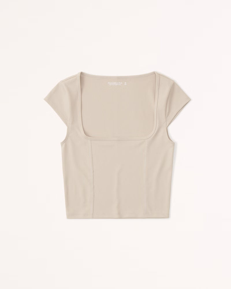 Seamless Fabric Cap Sleeve Tee | Abercrombie & Fitch (US)