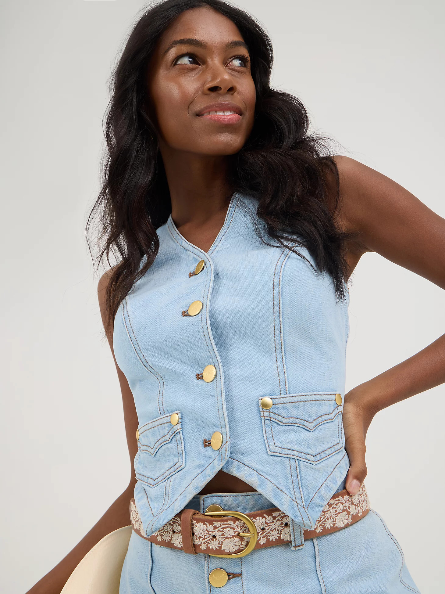 Wrangler® x Yellow Rose by Kendra Scott Denim Vest | Wrangler