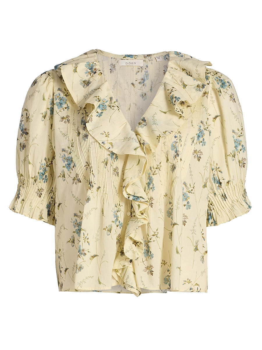 Women's Henri Floral Ruffle Top - Sunshine Prairie Rose - Size Small | Saks Fifth Avenue