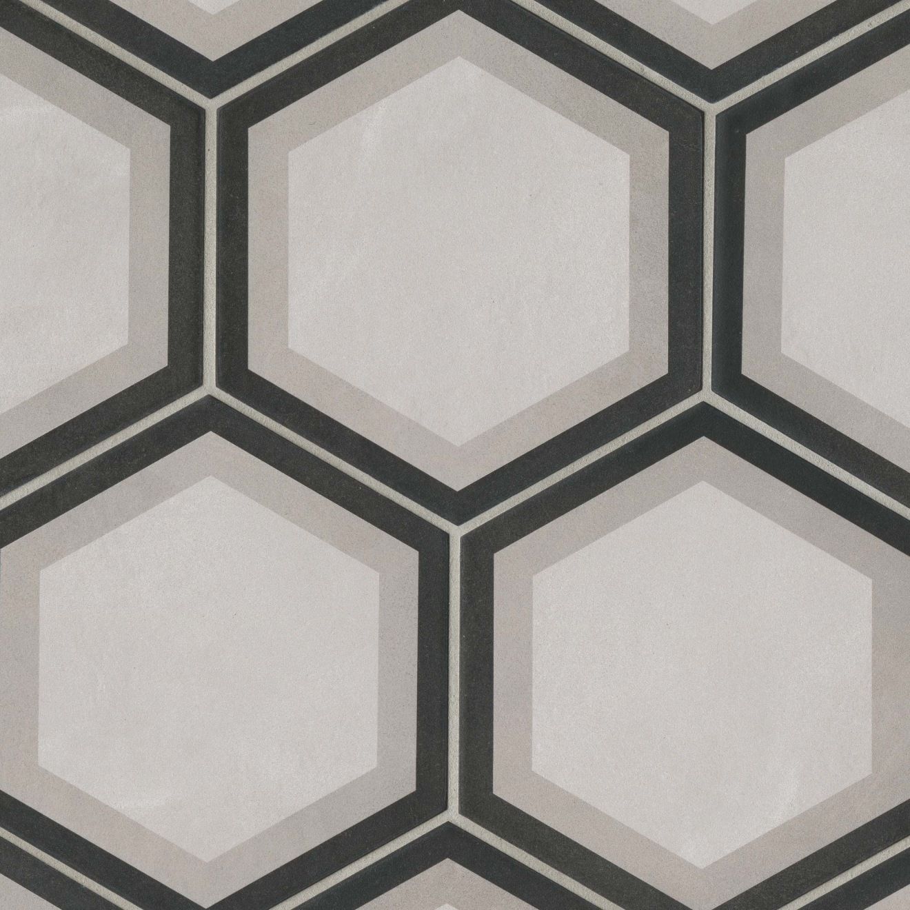 Allora 8.5" x 10" Matte Telaio Hexagon Deco Porcelain Tile | Bedrosians Tile & Stone