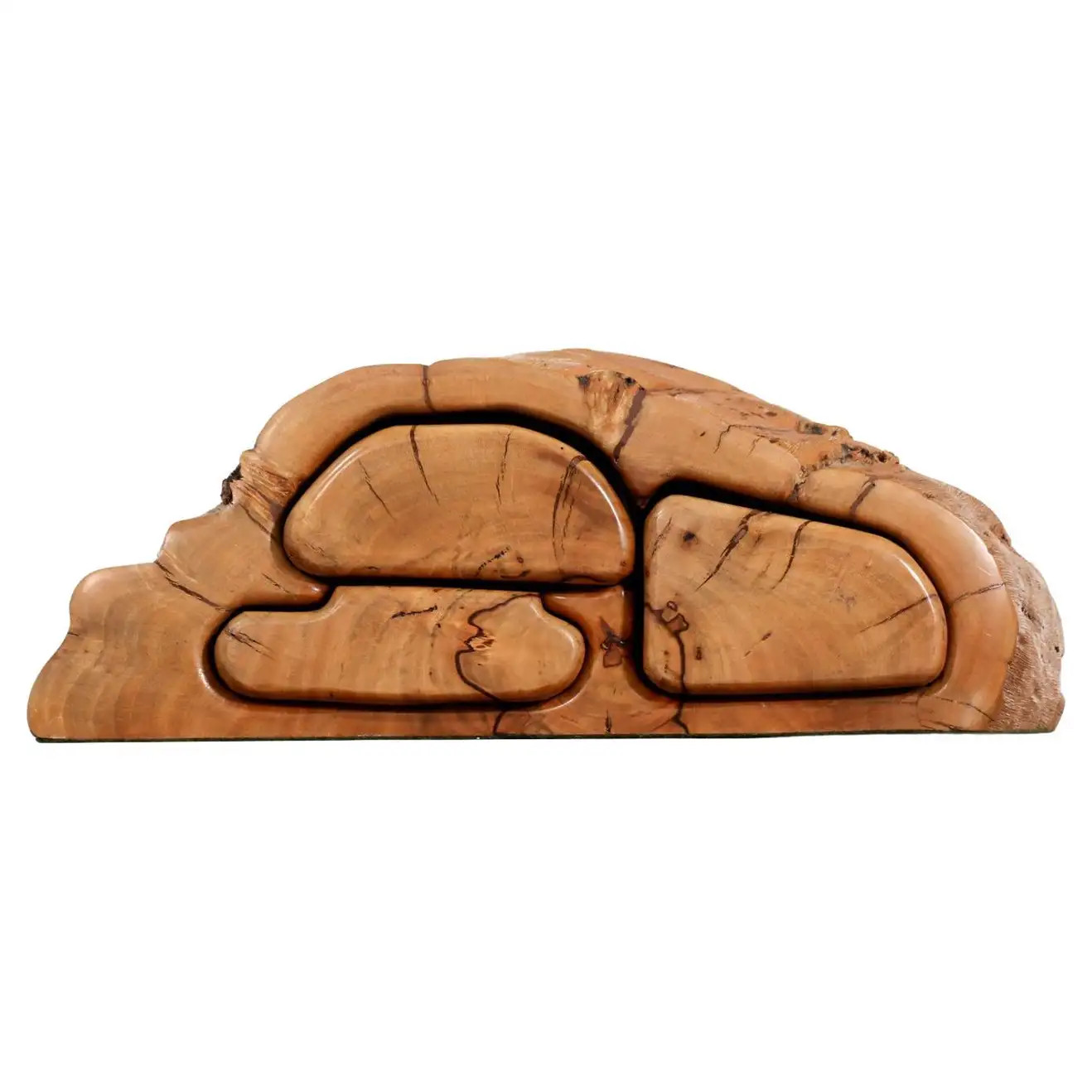 Vintage Carved Trinket Puzzle Jewelry Box | 1stDibs