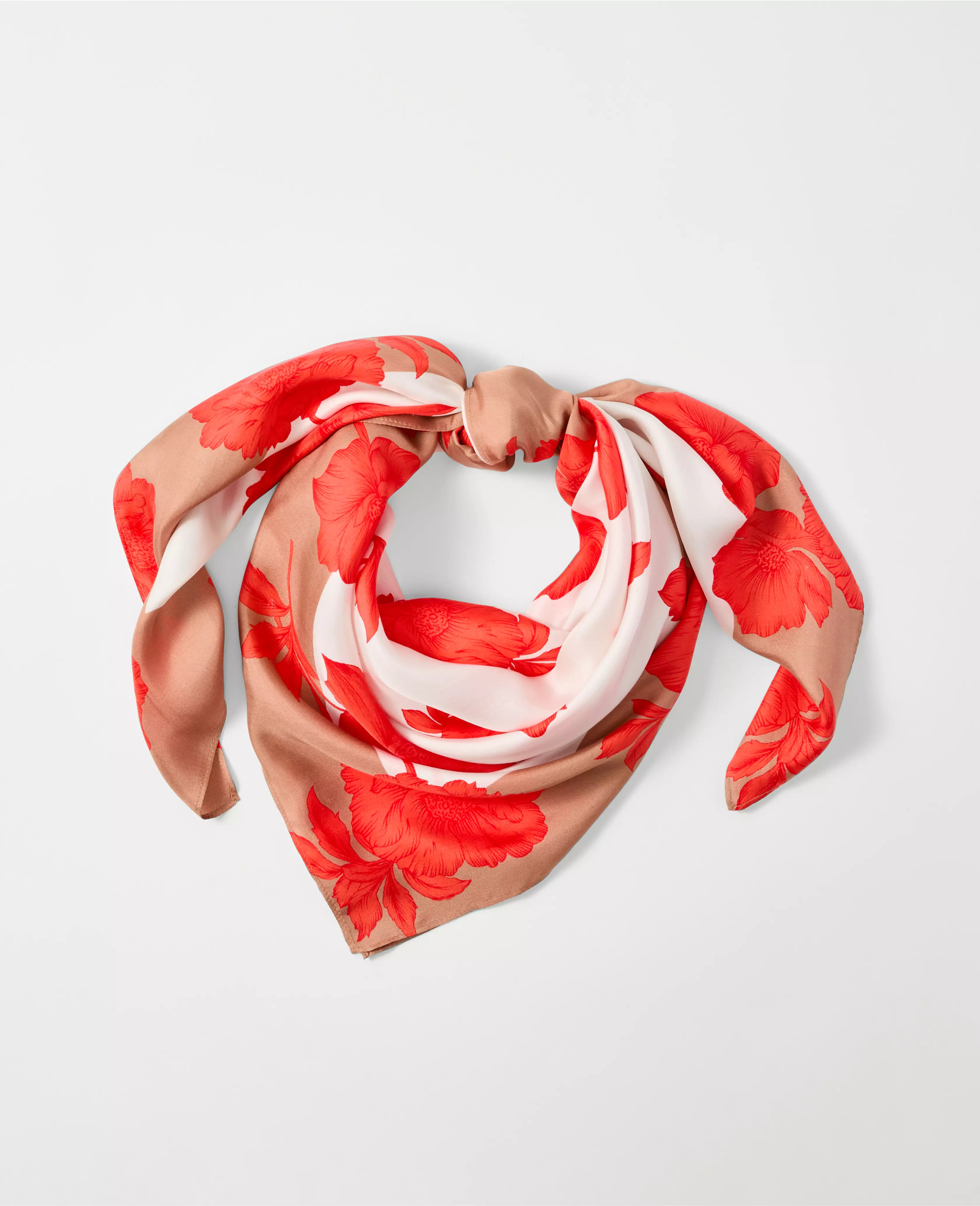 Oversized Floral Silk Scarf | Ann Taylor