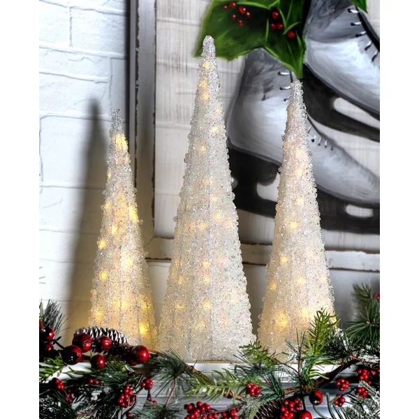 Illuminated Iced Cone Tabletop Tree | Wayfair North America