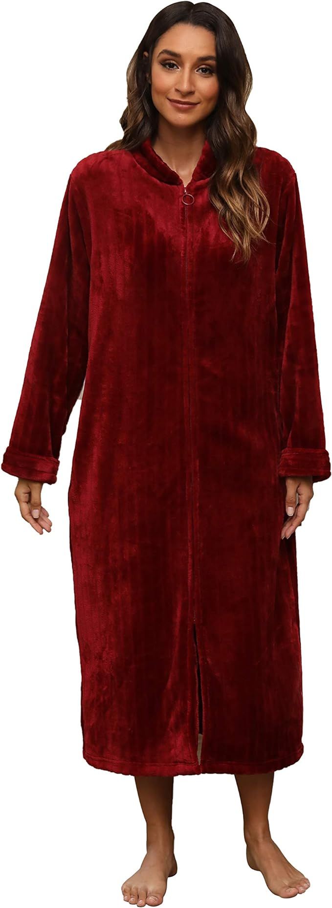 HEARTNICE Womens Fleece Robes, Soft Plush Long Bathrobe, Thick Kimono Robes for Womens, Warm Hous... | Amazon (US)