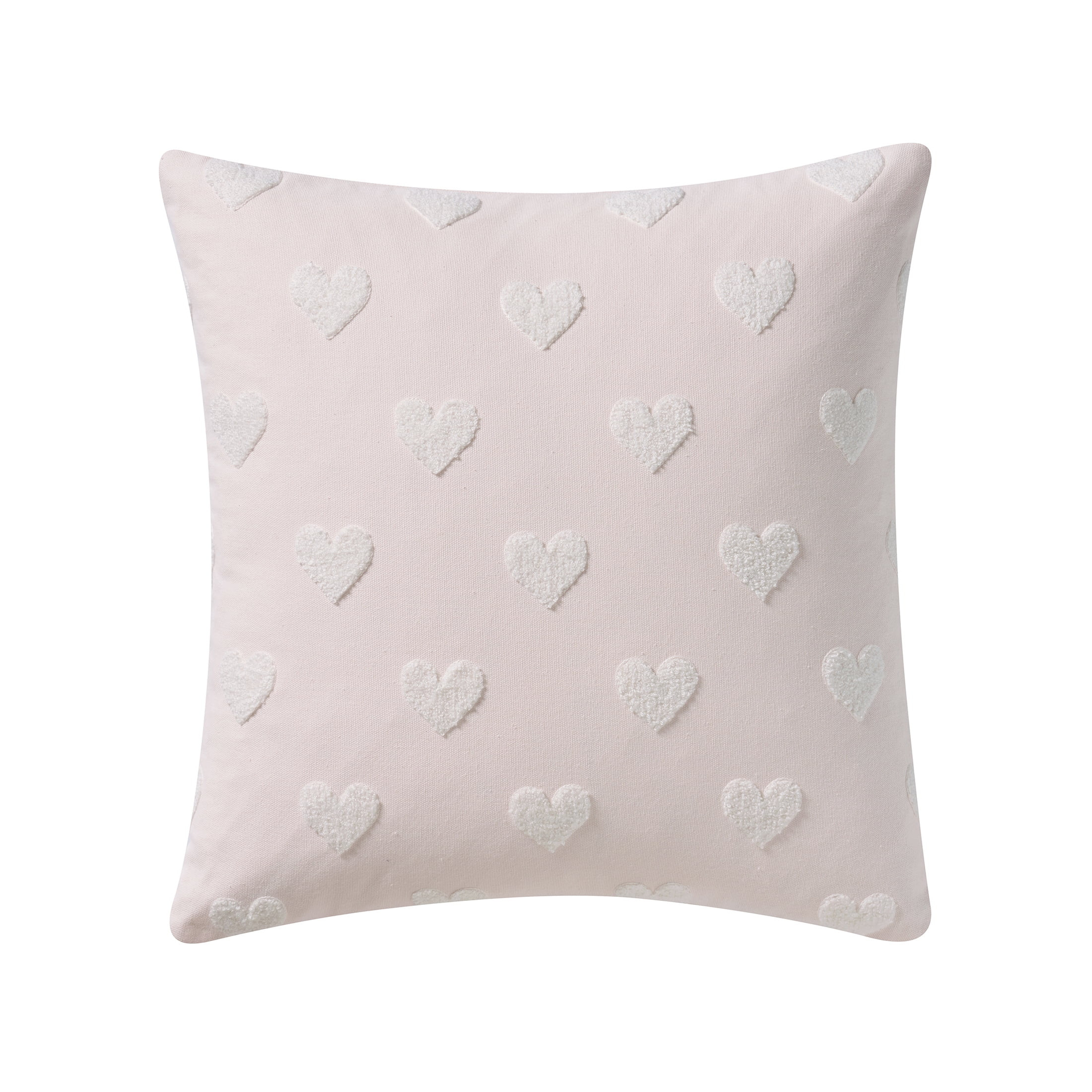 My Texas House 18" x 18" Pink Tufted Hearts Cotton Decorative Pillow Cover | Walmart (US)