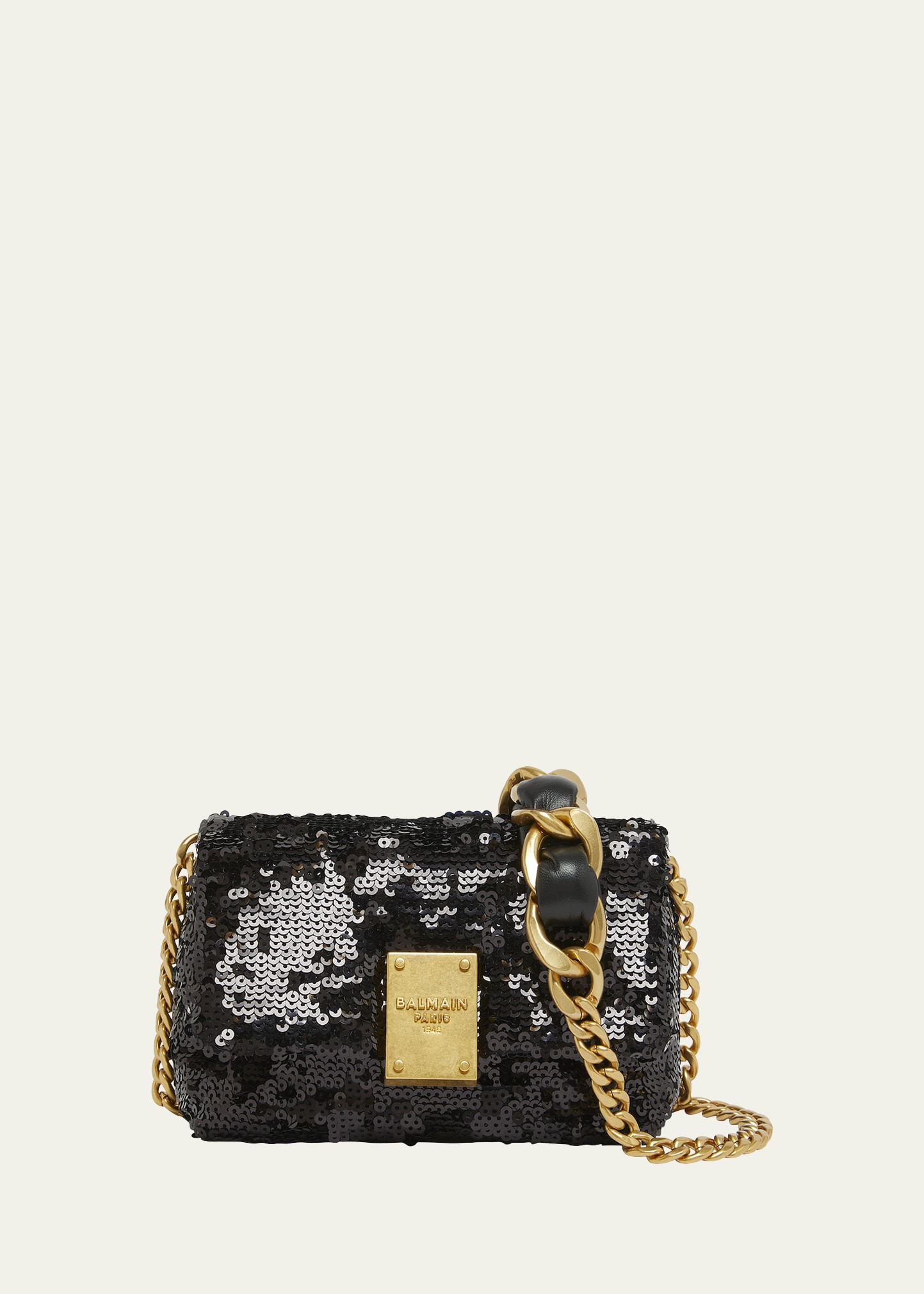 Balmain 1945 Mini Shoulder Bag in Sequin Leather | Bergdorf Goodman