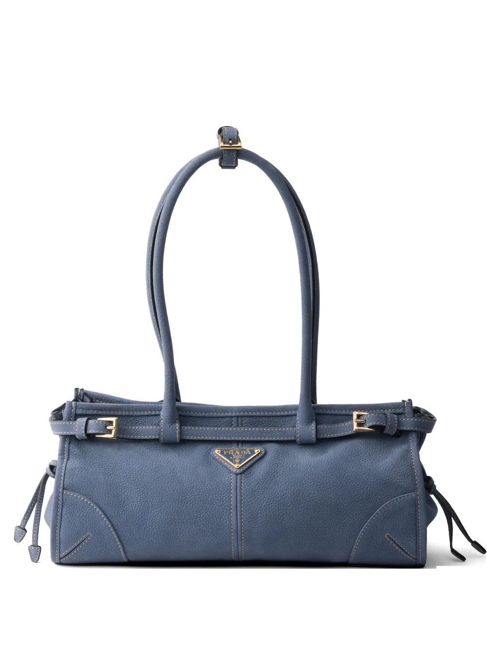 Prada Bonnie medium nubuck leather handbag - Blue | Farfetch Global