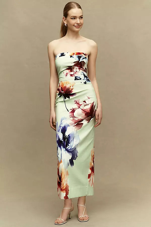 Amaya Strapless Midi Dress | Anthropologie (US)