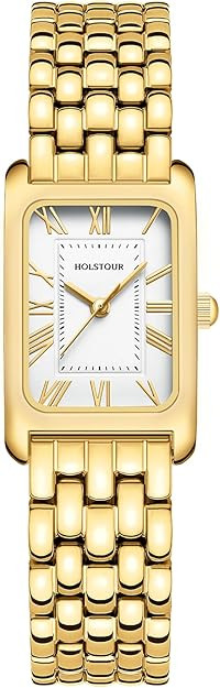 HOLSTOUR Watches for Women Vintage Bracelet Roman Dial Rectangular Case Gold Watch Waterproof wit... | Amazon (US)