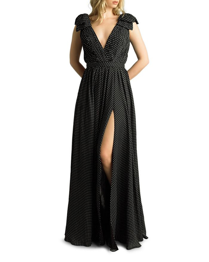 Plunging Polka-Dot Gown | Bloomingdale's (US)