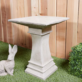 24-in H Buff Concrete Complete Birdbath | Lowe's