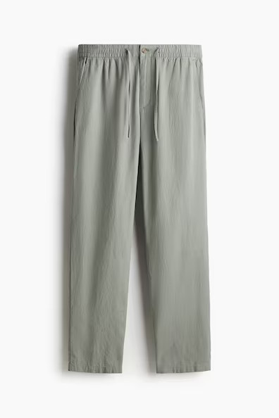 H & M - Regular-Fit Linen-Blend Pants - Green | H&M (US + CA)