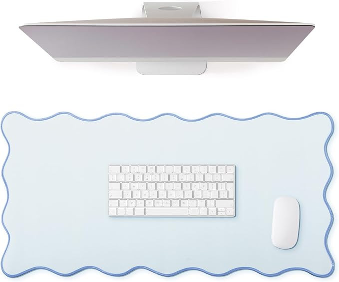 Hahafelt Scalloped Desk Mat Large Desk Pad Cute Coquette Table Mat Back to School Preppy Table Ma... | Amazon (US)