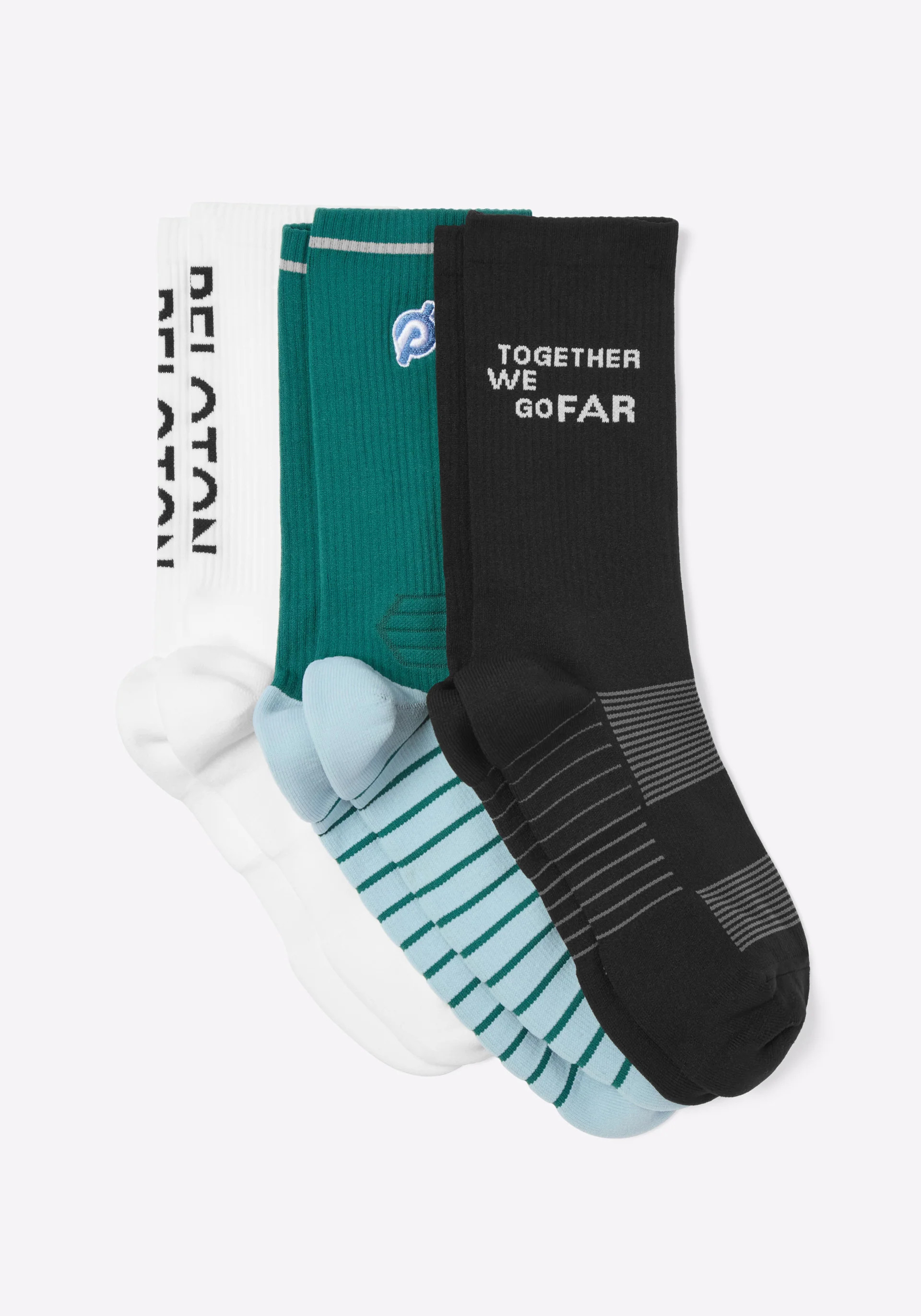 Peloton Unisex Performance Crew Sock Pack in Multi - Cycling Performance Apparel | Peloton Apparel