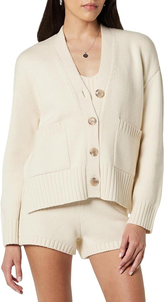 The Drop Womens Brigitte Chunky Button Front Pocket Ribbed Cardigan | Amazon (CA)