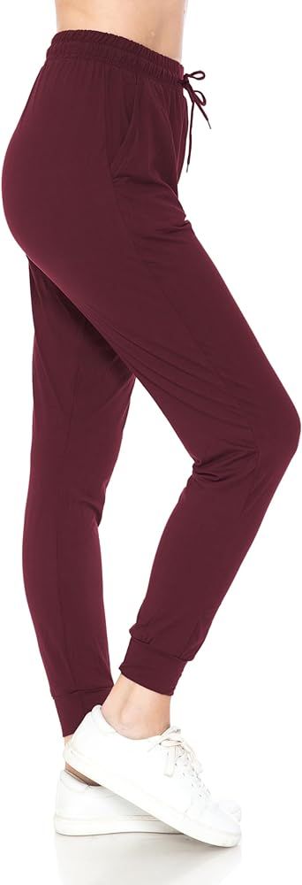 Leggings Depot Women's Relaxed-fit Jogger Track Cuff Sweatpants with Pockets for Yoga, Workout | Amazon (US)