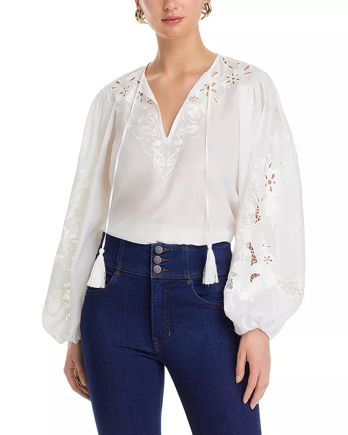 Gloria Embroidered Inset Top | Bloomingdale's (US)