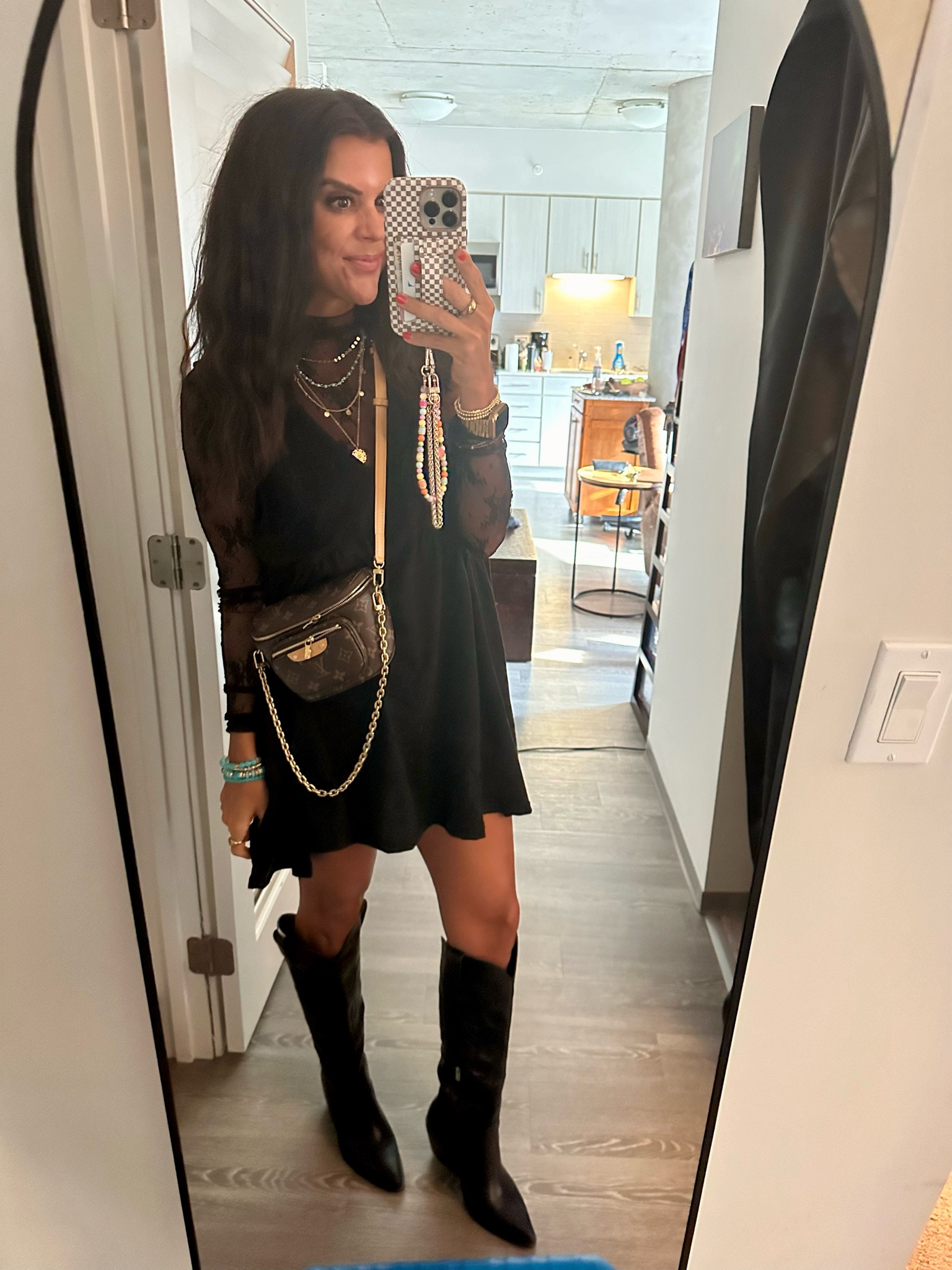  Concert fit! 
Size medium in lace top and dress (could have done small) boots tts 

#LTKSeasonal #LTKFestival #LTKfindsunder100