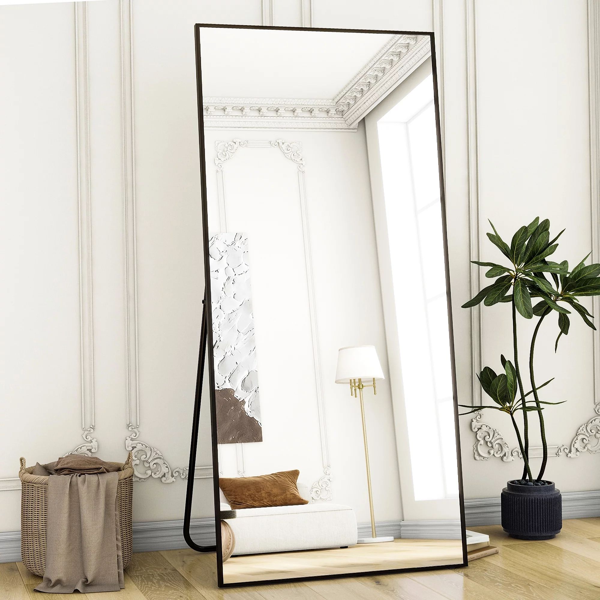 BEAUTYPEAK  71"x31" Full Length Mirror Rectangle Floor Mirrors for Standing Leaning or Hanging Bl... | Walmart (US)