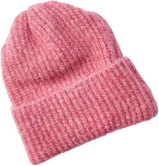 Free People Womens Lullaby Knit Warm Beanie Hat Pink O/S | Amazon (US)