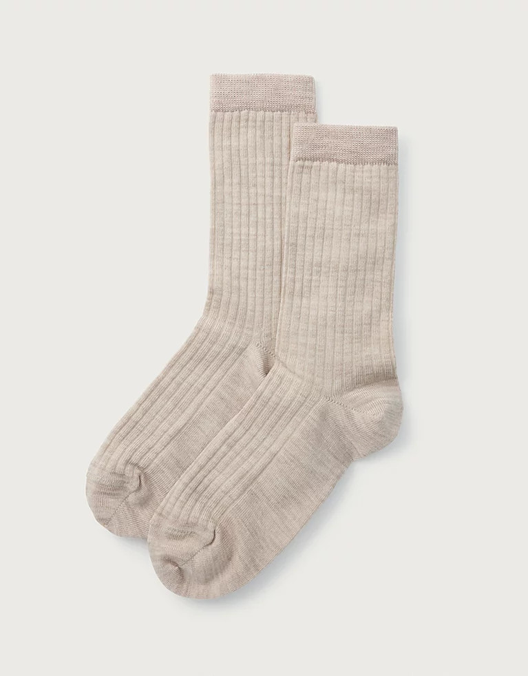 Fine Ribbed Wool Socks | The White Company (UK)