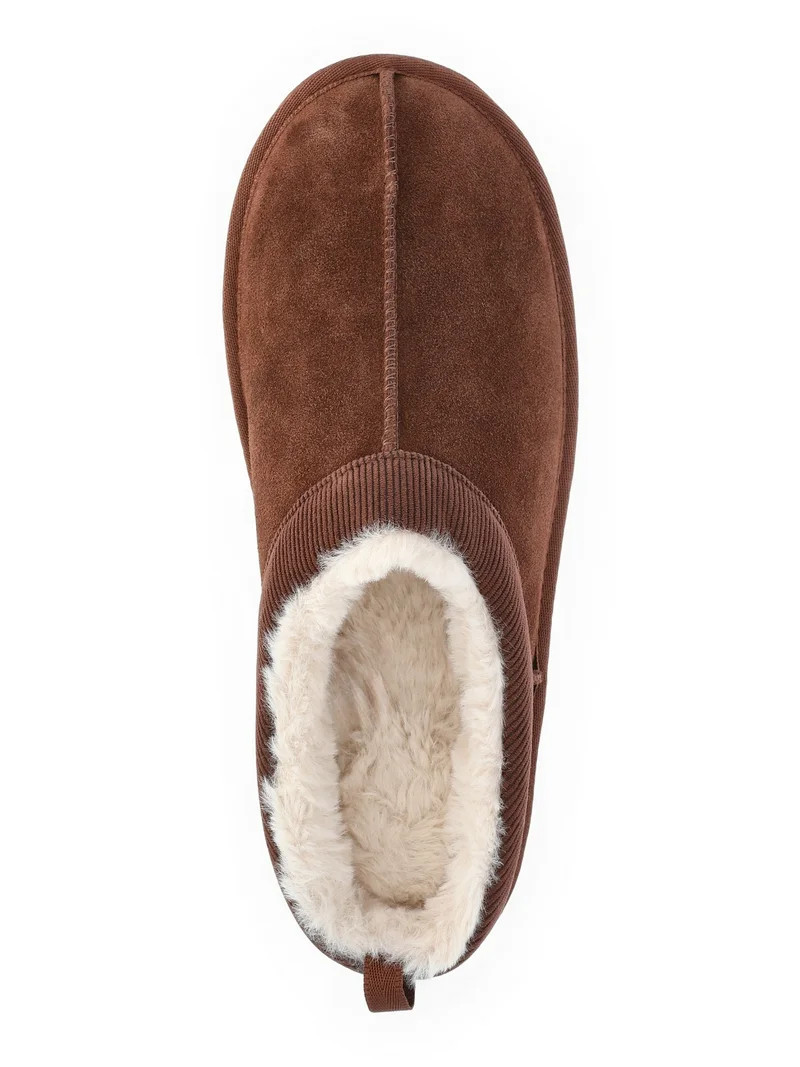 Joyspun Women’s Ultra Short Faux Suede Platform Clog Slippers | Walmart (US)