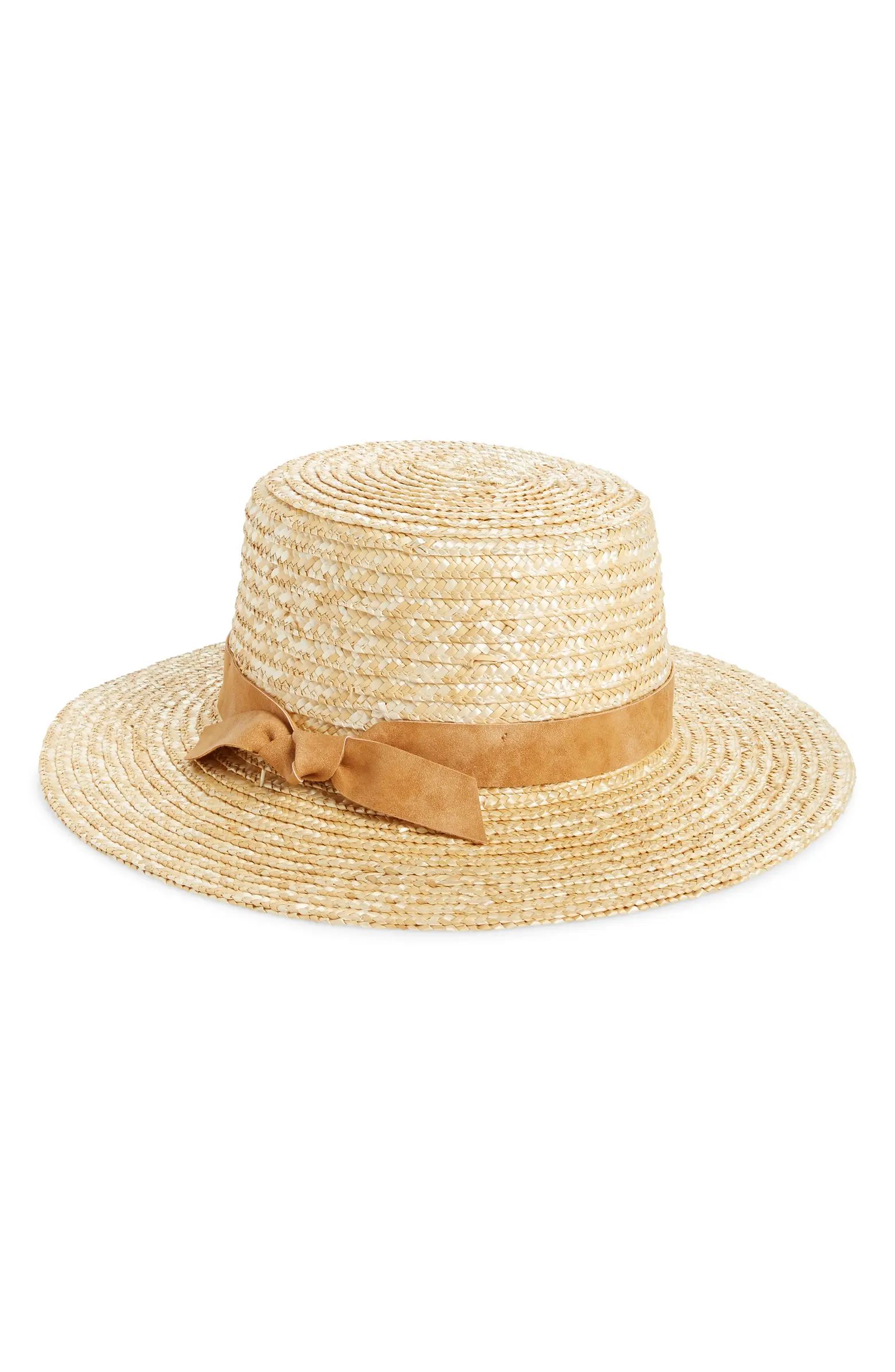 Faux Leather Band Gondolier Hat | Nordstrom