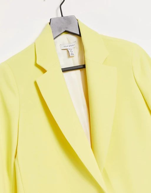 Topshop Petite clean crepe blazer in lemon | ASOS (Global)