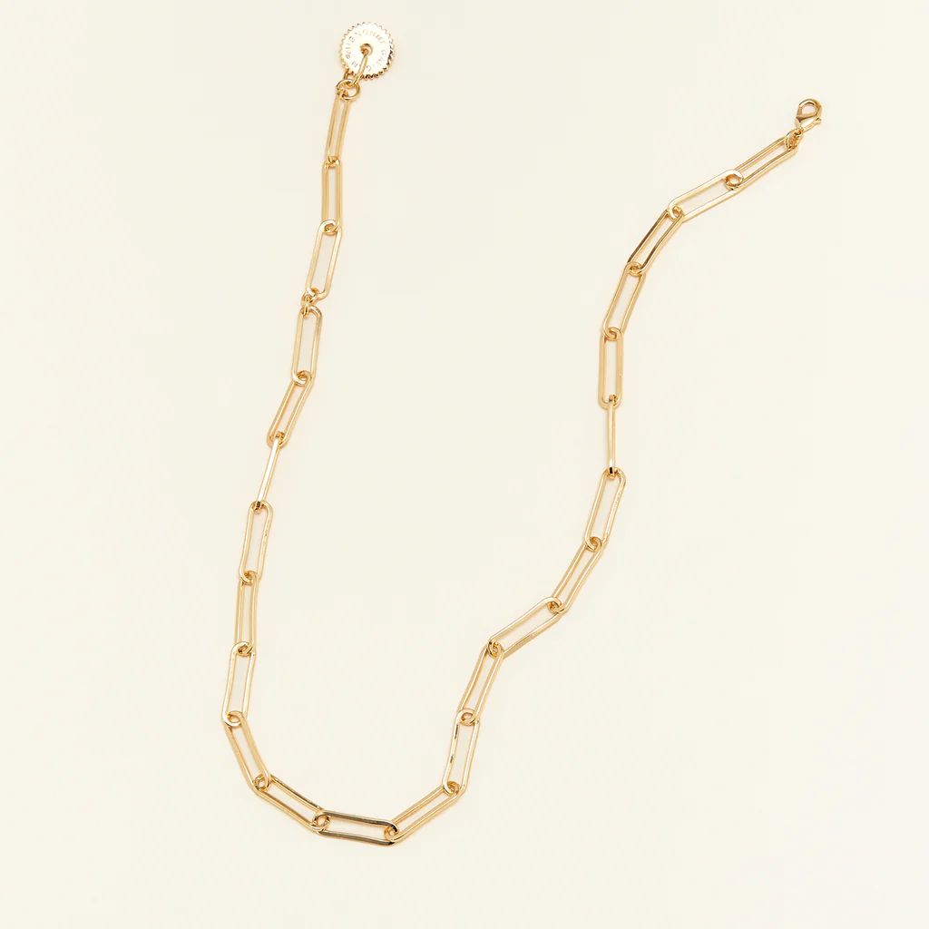 Paper Clip Necklace Chain Gold | Mignonne Gavigan