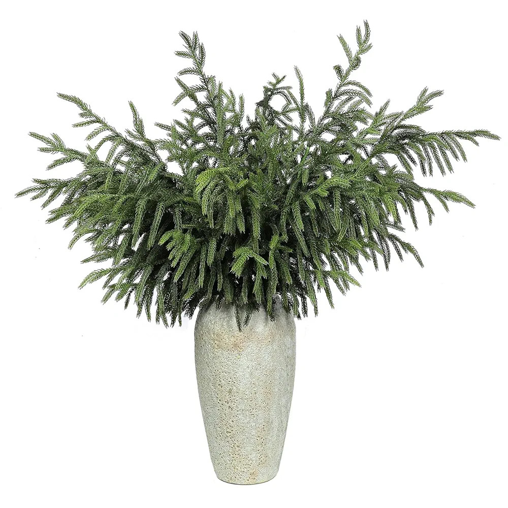 YXZZWL 8 Pcs Christmas Norfolk Pine Branches, 36 Inch Real Touch Artificial Norfolk Pine Branch F... | Amazon (US)