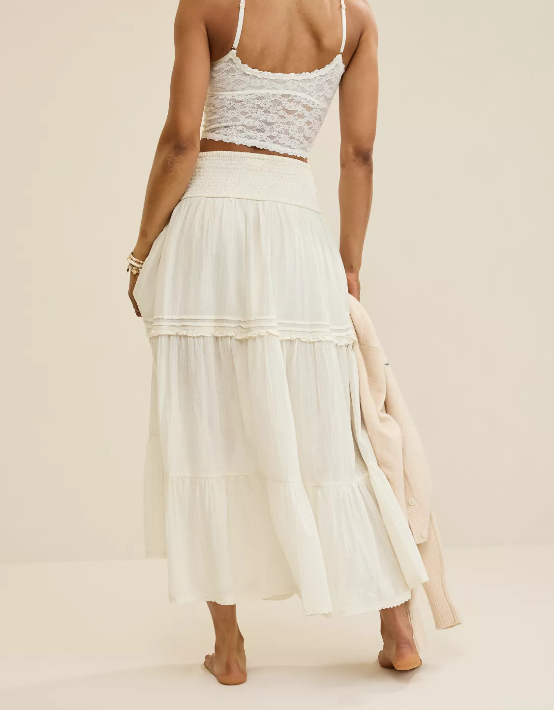 Aerie Boho Button Maxi Skirt | Aerie