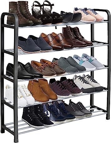 KEPLIN 5 Tier Shoe Rack Organiser, Heavy duty storage unit, Quick Assembly No Tools Required, Hol... | Amazon (UK)