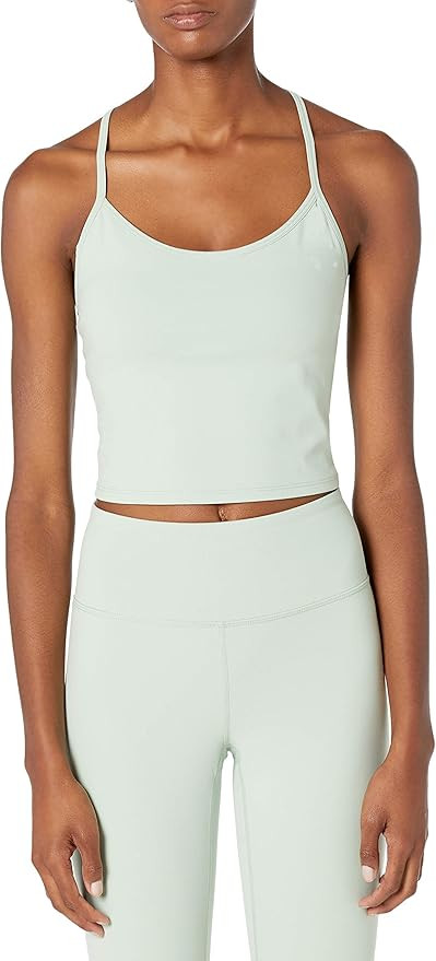 Core 10 Women's Standard Spectrum Cropped Strappy Tank with Built-in Support Yoga Bra | Amazon (US)