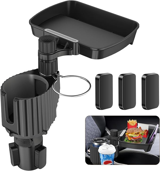 Vondior 2023 Upgraded Car Cup Holder Expander Tray, 4-in-1 Detachable Tray Table with Phone Holde... | Amazon (US)