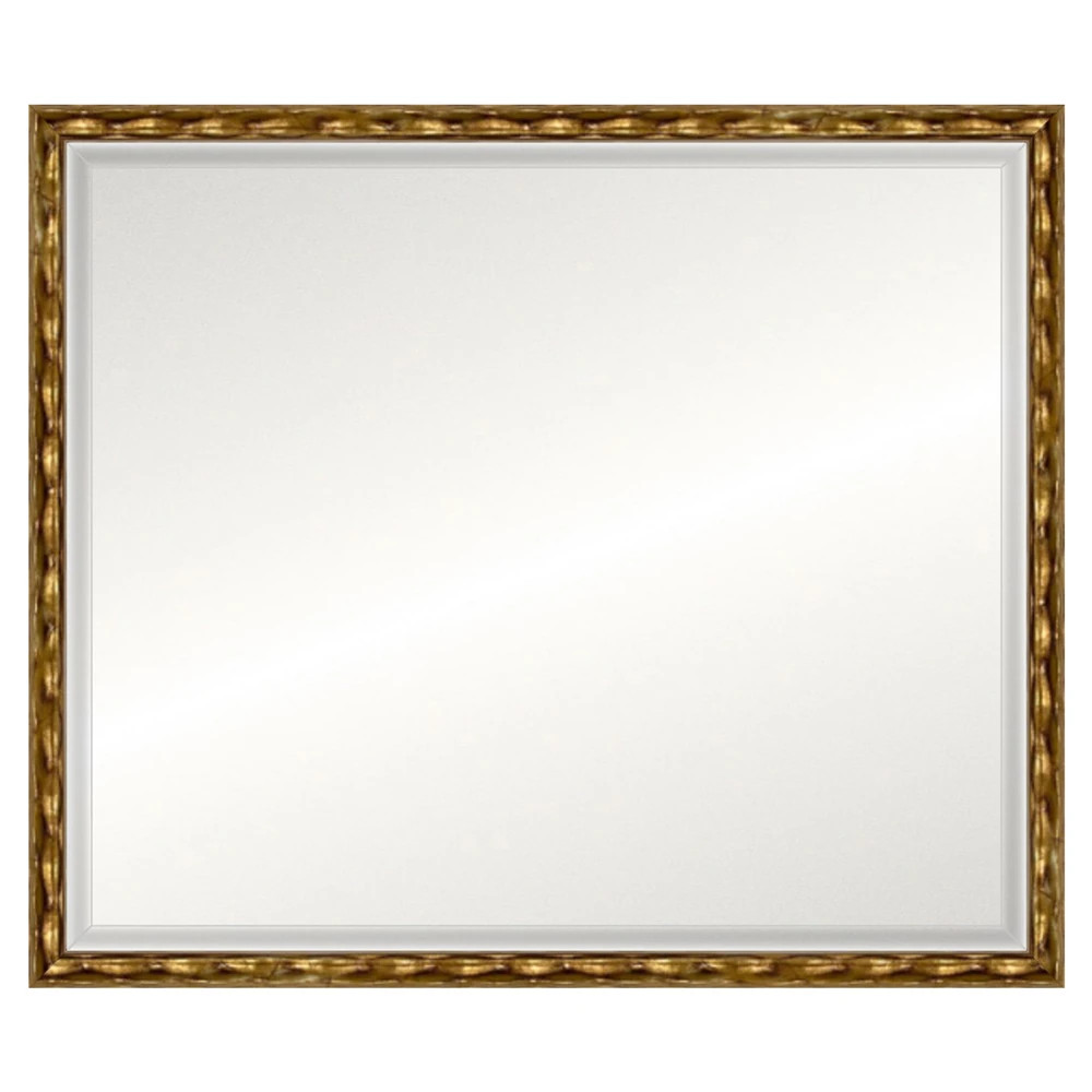 Penelope Updated Traditional Antique Gold Wood Rectangular Beveled Wall Mirror | Kathy Kuo Home