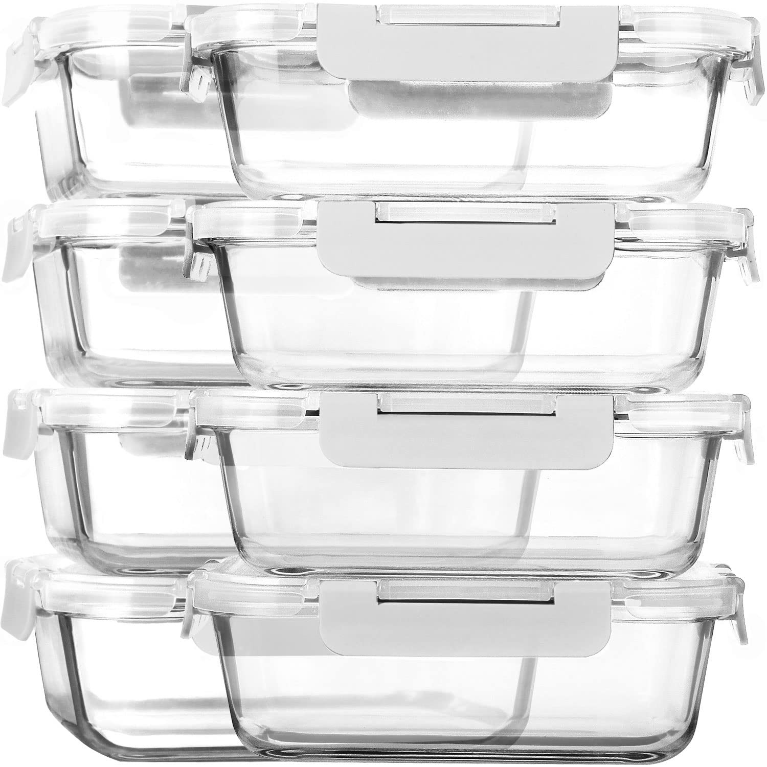 [8-Pack,30 oz]Glass Meal Prep Containers,MCIRCO Glass Food Storage Containers,Airtight Glass lunc... | Amazon (US)
