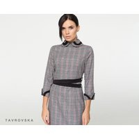 Plaid Pencil Dress With Peter Pan Collar, Midi Work | Etsy (US)