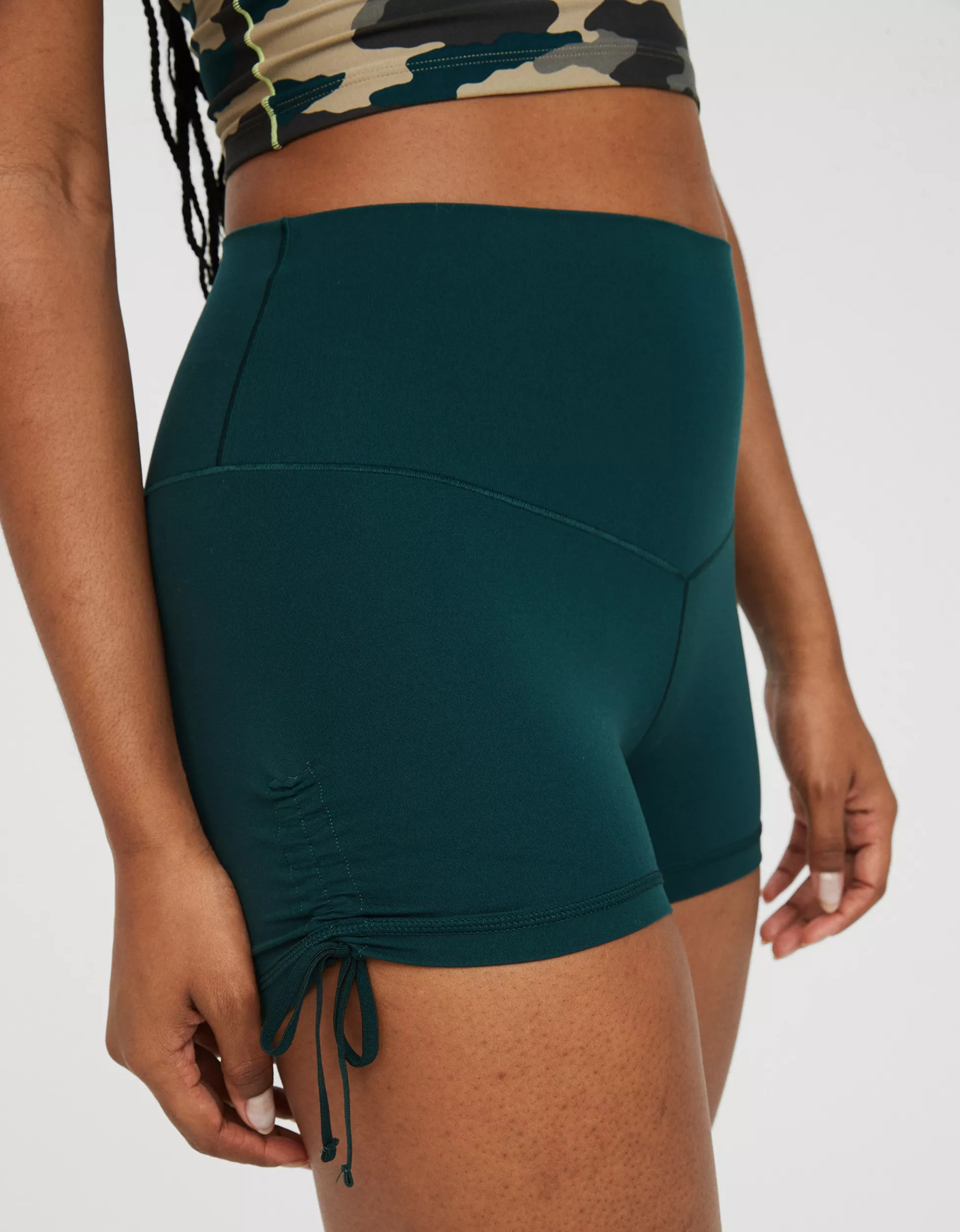 OFFLINE By Aerie Real Me High Waisted Ruched Tie 3" Shortie | Aerie