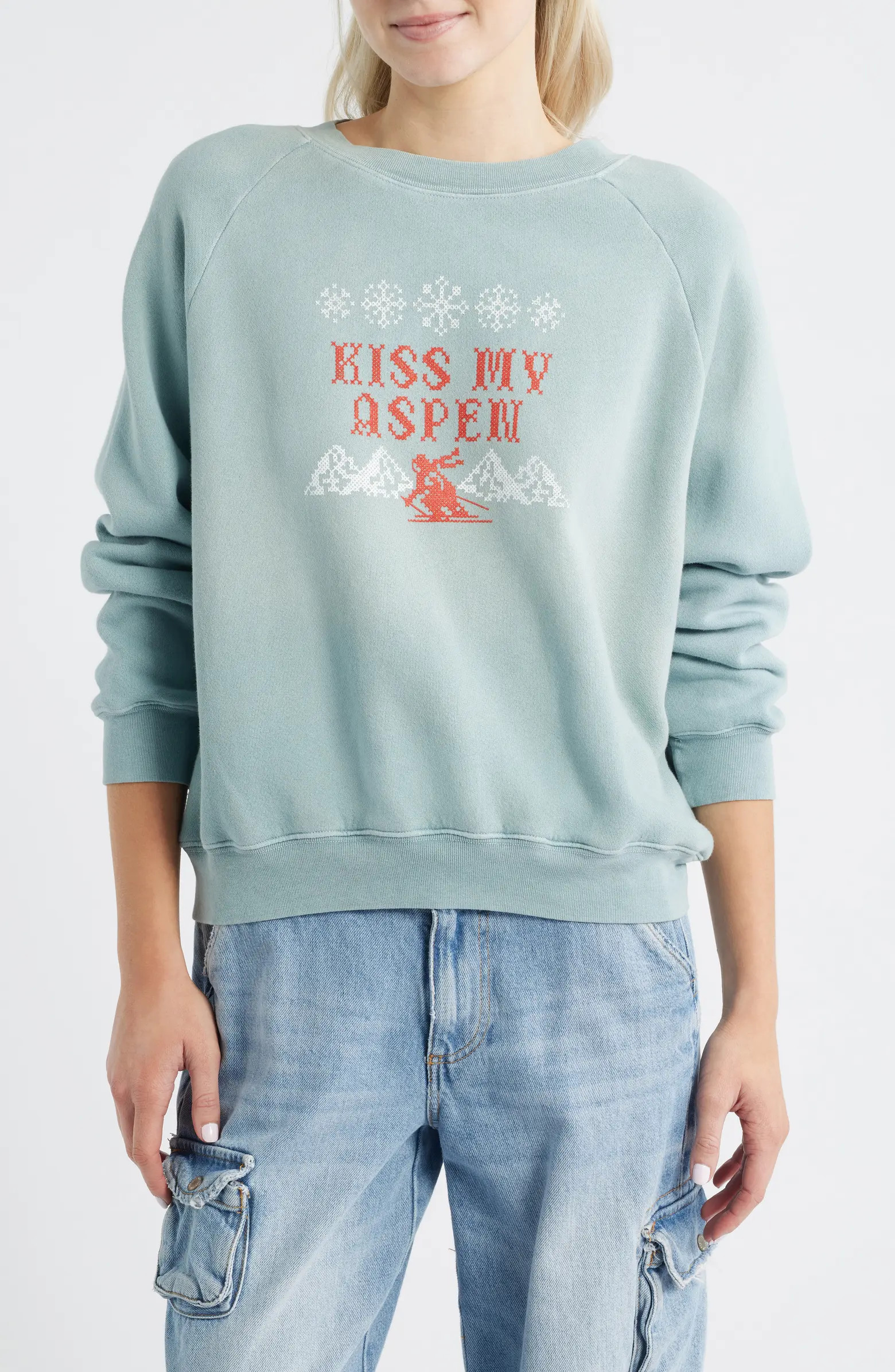 Daydreamer Kiss my Shrunken Cotton Blend Fleece Sweatshirt | Nordstrom | Nordstrom