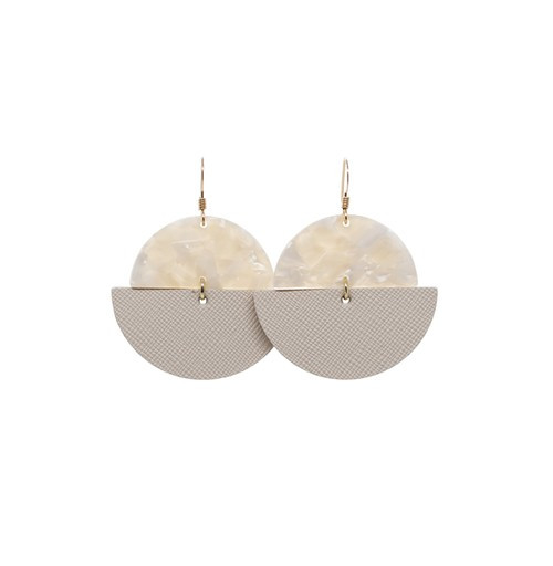 Blank Canvas Luna Leather Earrings | Nickel and Suede