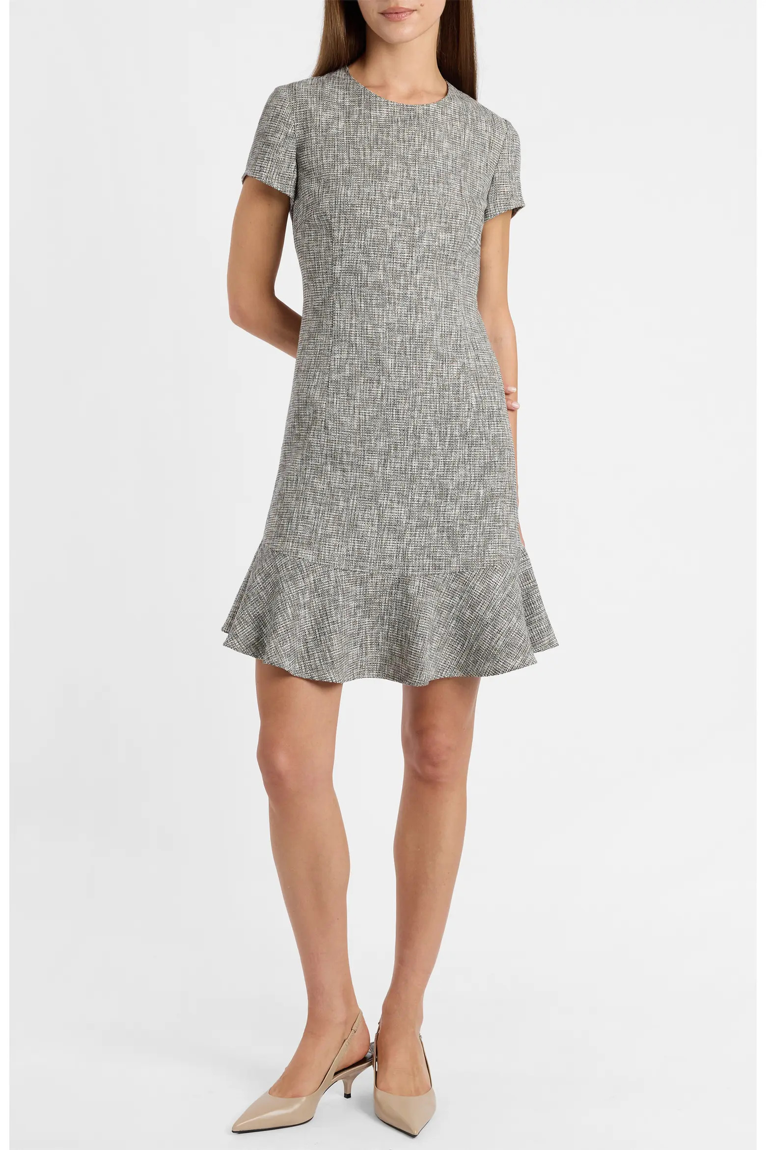 Moira Cap Sleeve Flounce Dress in Soft Boucle (Women) | Nordstrom | Nordstrom
