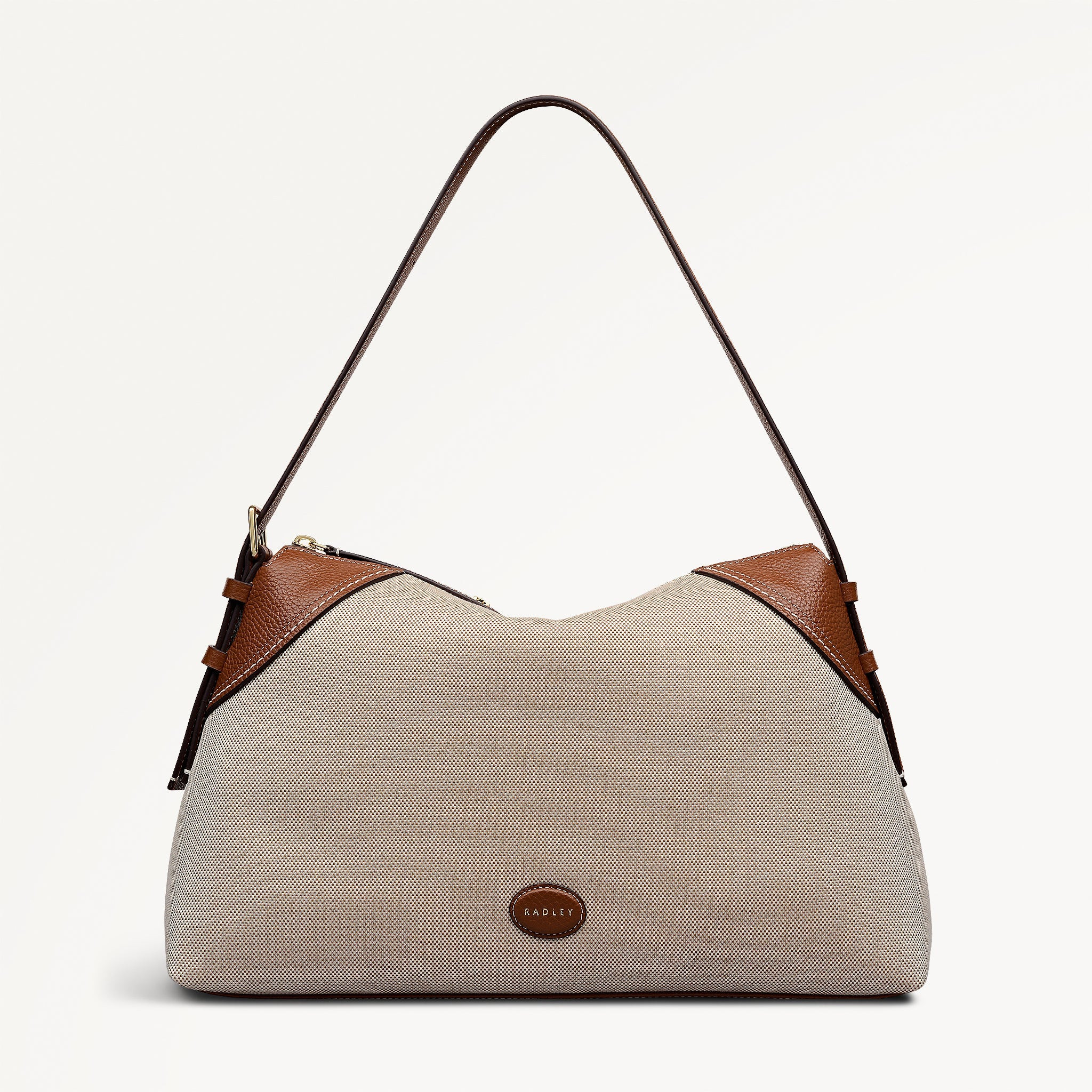 Crawford Mews - Canvas Large Ziptop Shoulder Natural - 113668 | Radley London US