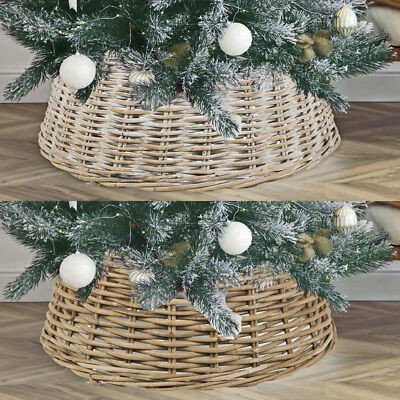 70cm Christmas Tree Skirt Bamboo Wicker Natural Xmas Cover Large Base Decoration  | eBay | eBay UK