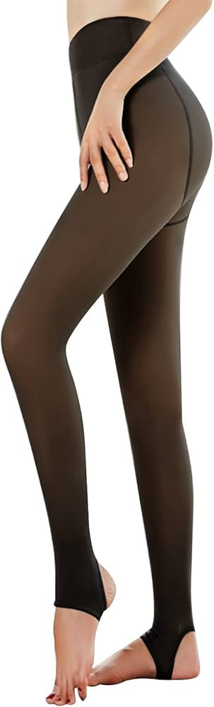 Women's Winter Tights Fleece Lined Pantyhose Opaque Warm Leggings Thicken Fake Translucent Tights El | Amazon (CA)