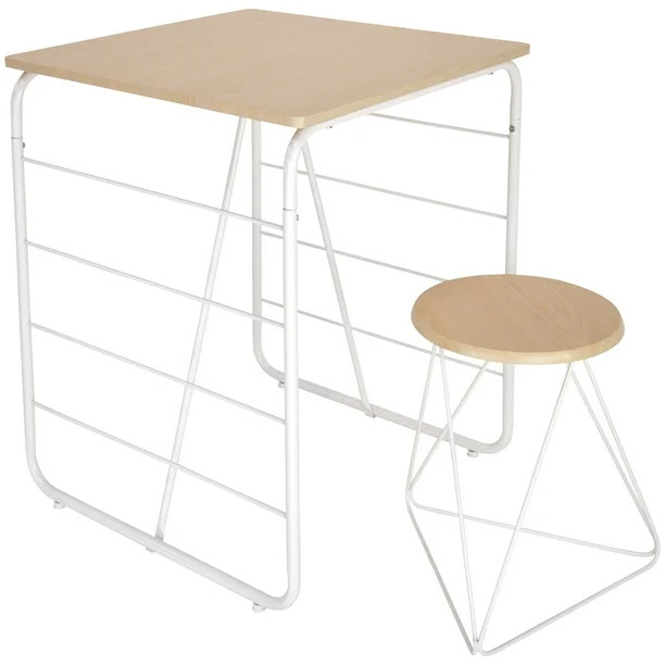 Mainstays Kids Geo Metal Frame Writing Desk with Stool, Classic White | Walmart (US)