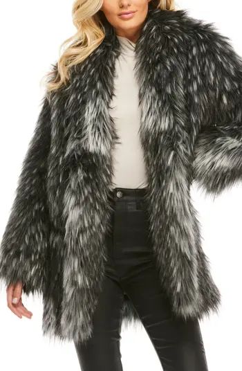 DONNA SALYERS FABULOUS FURS Shawl Collar Faux Fur Coat | Nordstrom | Nordstrom