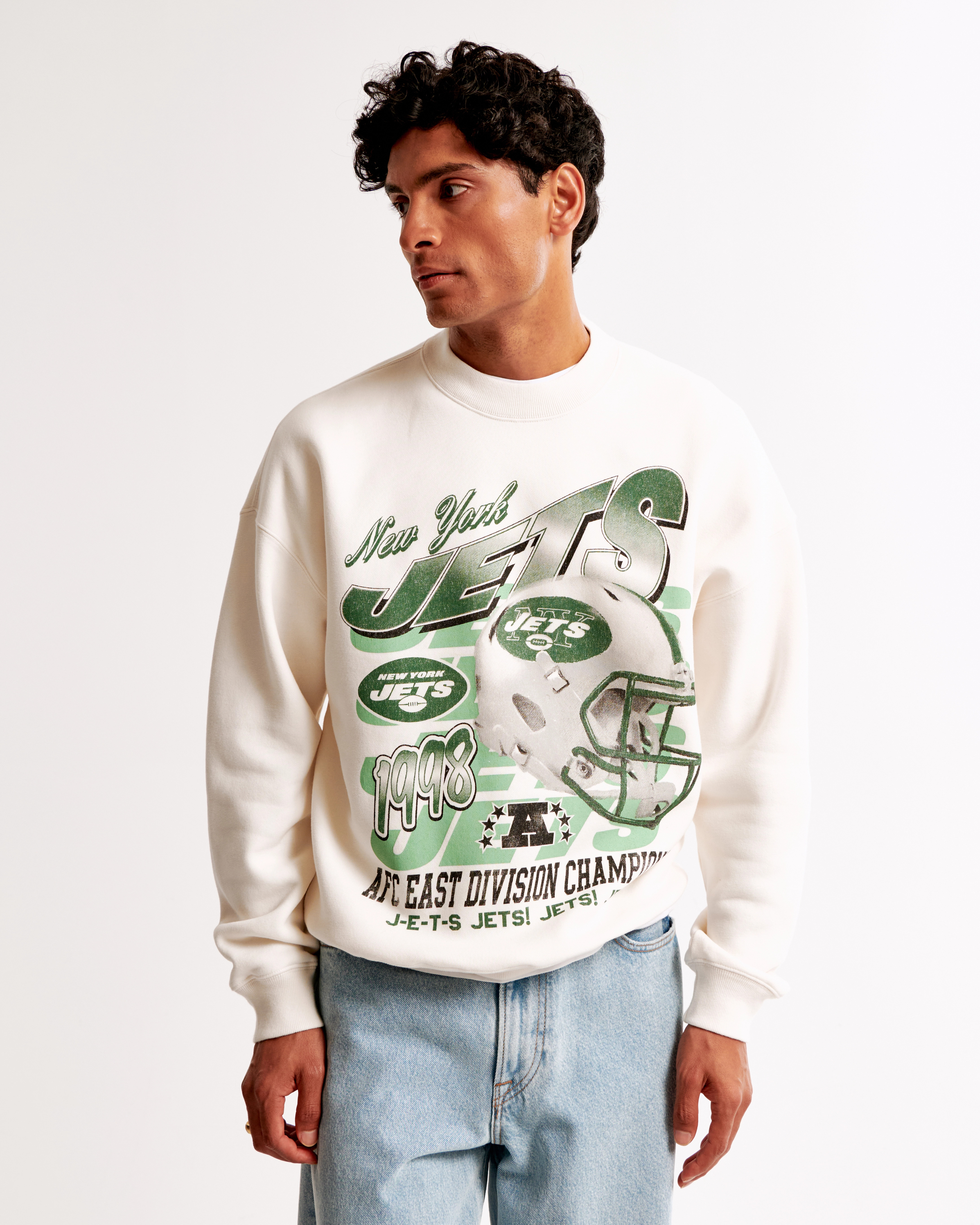 New York Jets Graphic Crew Sweatshirt | Abercrombie & Fitch (US)